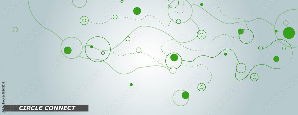 Poster horizonal banner with dynamic waves and dots. vector minimal style. corporate wallpaper presentation