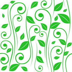 Seamless plant wallpaper design - Decorative abstract floral pattern vector background