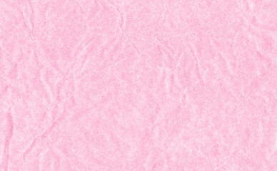 Closeup crumpled light pink paper texture background, texture. Pink paper sheet with space for text ,pattern or abstract background.