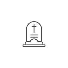 Tombstone line, filled, glyph, color icon, outline vector sign, linear style pictogram isolated on white. Symbol, logo illustration. Editable stroke