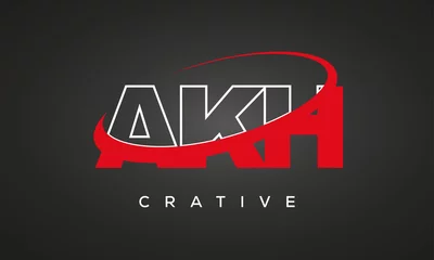 Deurstickers AKH letters creative technology logo design © PIARA KHATUN