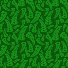 Seamless Green Leaf Pattern Background Vector