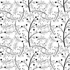 Seamless abstract plant wallpaper design - Decorative floral pattern vector background