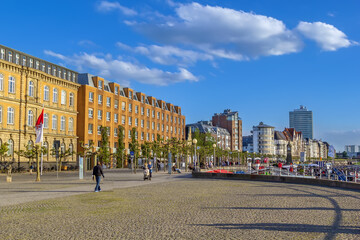 Fototapeta premium Embankment in Dusseldorf, Germany