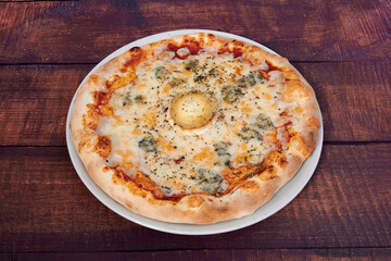 a italian pizza mediterranean food healthy composed design