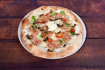 a italian pizza mediterranean food healthy composed design