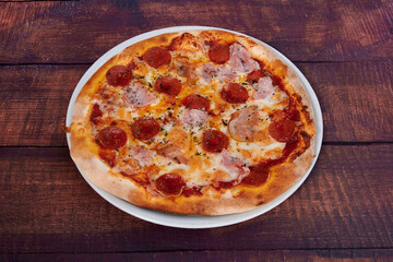 a italian pizza mediterranean food healthy composed design