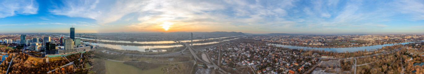 scenic aerial view to Vienna
