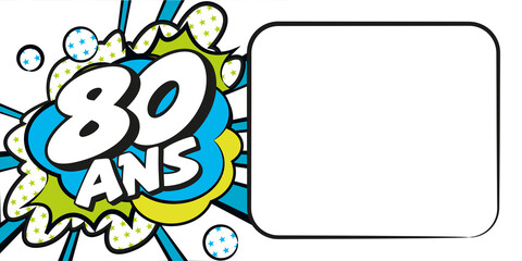 Carte anniversaire 80 ans BD CC BlancBleu