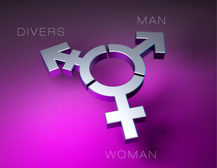 Obraz premium pink Gender Symbol on neutral background