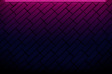 Brick wall in neon light.