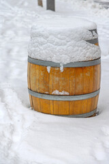 Barrel Under Snow