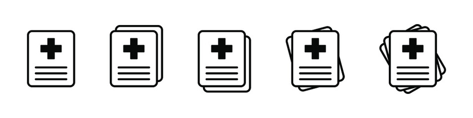 Health care diagnosis vector icon. Medical forms, medical certificate icon.