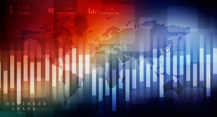 2d rendering Stock market online business concept. business Graph 