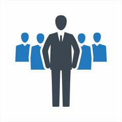 Fototapeta premium Business team leader icon. Vector and glyph
