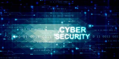 2d illustration abstract Cyber security


