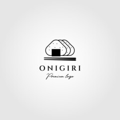 onigiri line art minimalist logo vector illustration design creative food traditional
