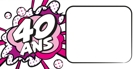 Carte anniversaire 40 ans BD CC BlancRose 2