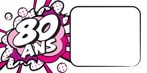 Carte anniversaire 80 ans BD CC BlancRose