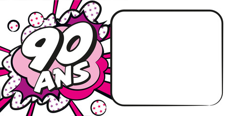 Carte anniversaire 90 ans BD CC BlancRose