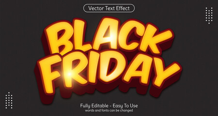 Realistic Black friday 3D style editable illustrator text effect suitable for banner promotion