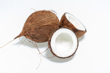 coconut on white background