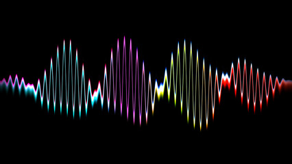 Sound wave line multicolor music abstract background. Neon light curved with colorful graphic design.