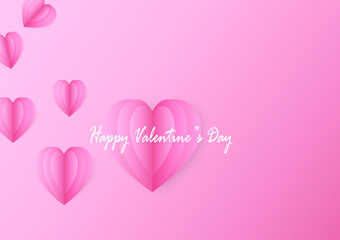Vector illustration  postcard design for valentine's day on pink background.