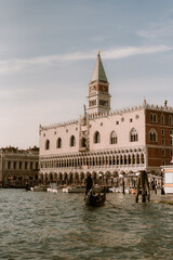 Photo from the water with Palazzo Ducale in Venice in the background.
