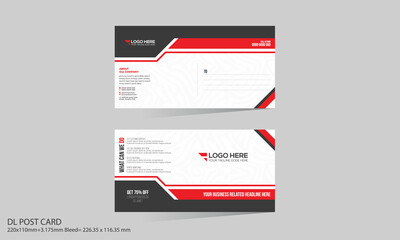 Red Colored Vector Postcard Design