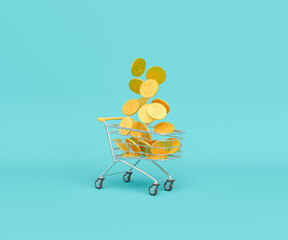 shopping cart with bitcoins © Antonio Solano