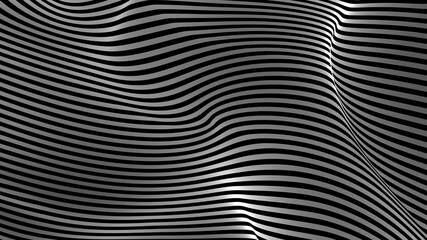 Black and white curve wave line abstract background.
