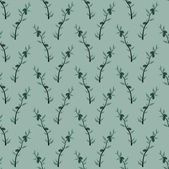 flower pattern - cute plant leaves on a light background