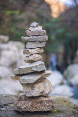 Fototapeta na wymiar pile of stones on the rocks