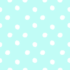 Pom poms of seamless pattern. Hand drawn cute background.