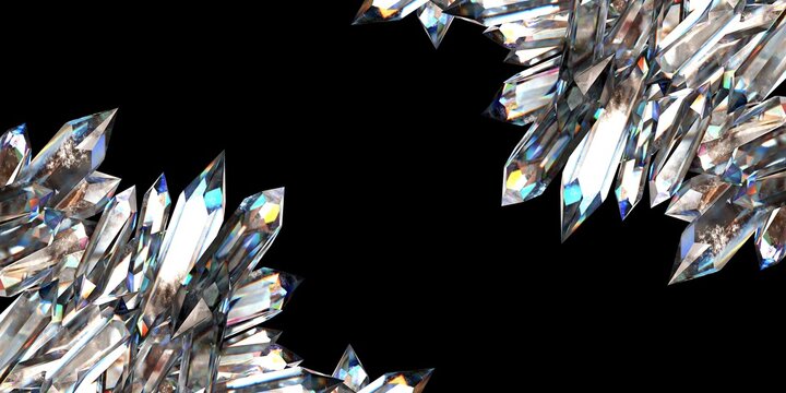 3d render, abstract crystal background, texture, emerald gem macro, panorama, Luxury wallpaper Isolated