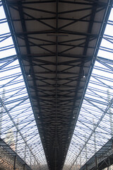 Glass ceiling on a train station