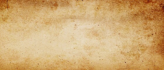 Old brown paper parchment background design with distressed vintage stains and ink spatter and white faded shabby center, elegant antique beige color