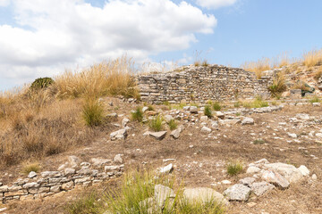 Panoramic SIghts of The Acropoli at Segesta Archaeological Park in Trapani, Sicily, Italy.