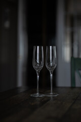 wine glass on a table