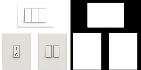 3D rendering illustration of some light switches
