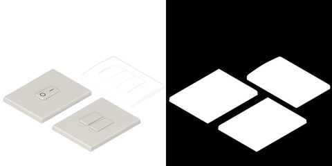 3D rendering illustration of some light switches
