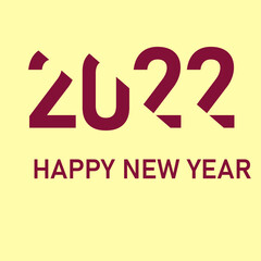 2022 new year concept. Happy 2022 New Year. Minimalist design for brand, banner, cover, card.