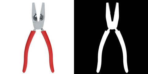 3D rendering illustration of linesmans pliers