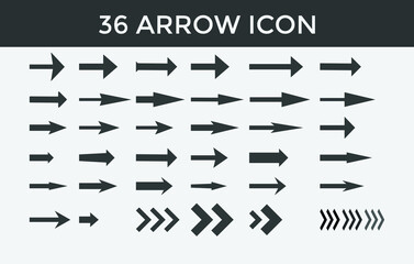 Set of arrow icon vector on white background. arrow icon vector