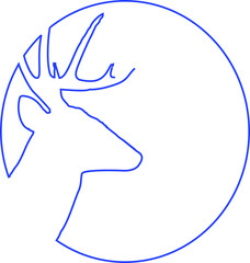 illustration of a deer in a circle.