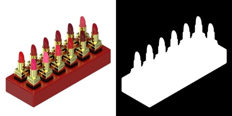 3D rendering illustration of a lipstick holder