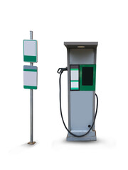 electric car charger on a white background,with clipping path