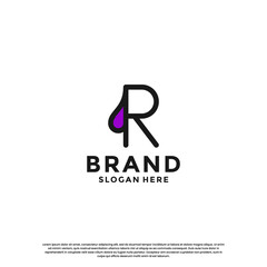 letter R with drop combination logo design inspiration