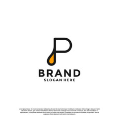letter P with drop combination logo design inspiration